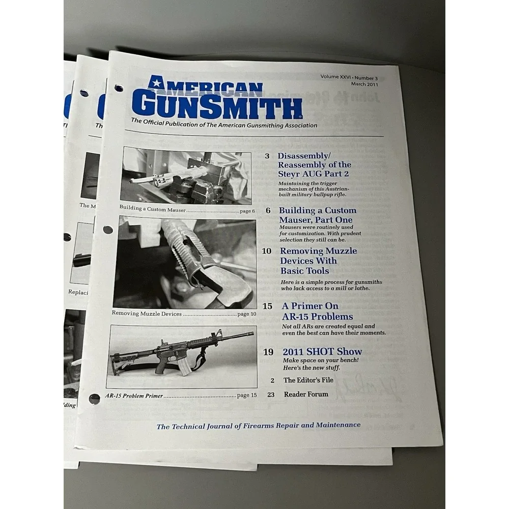 American Gunsmith Magazine 2011 Full Year Lot Of 12- Firearms Repair Maintenance